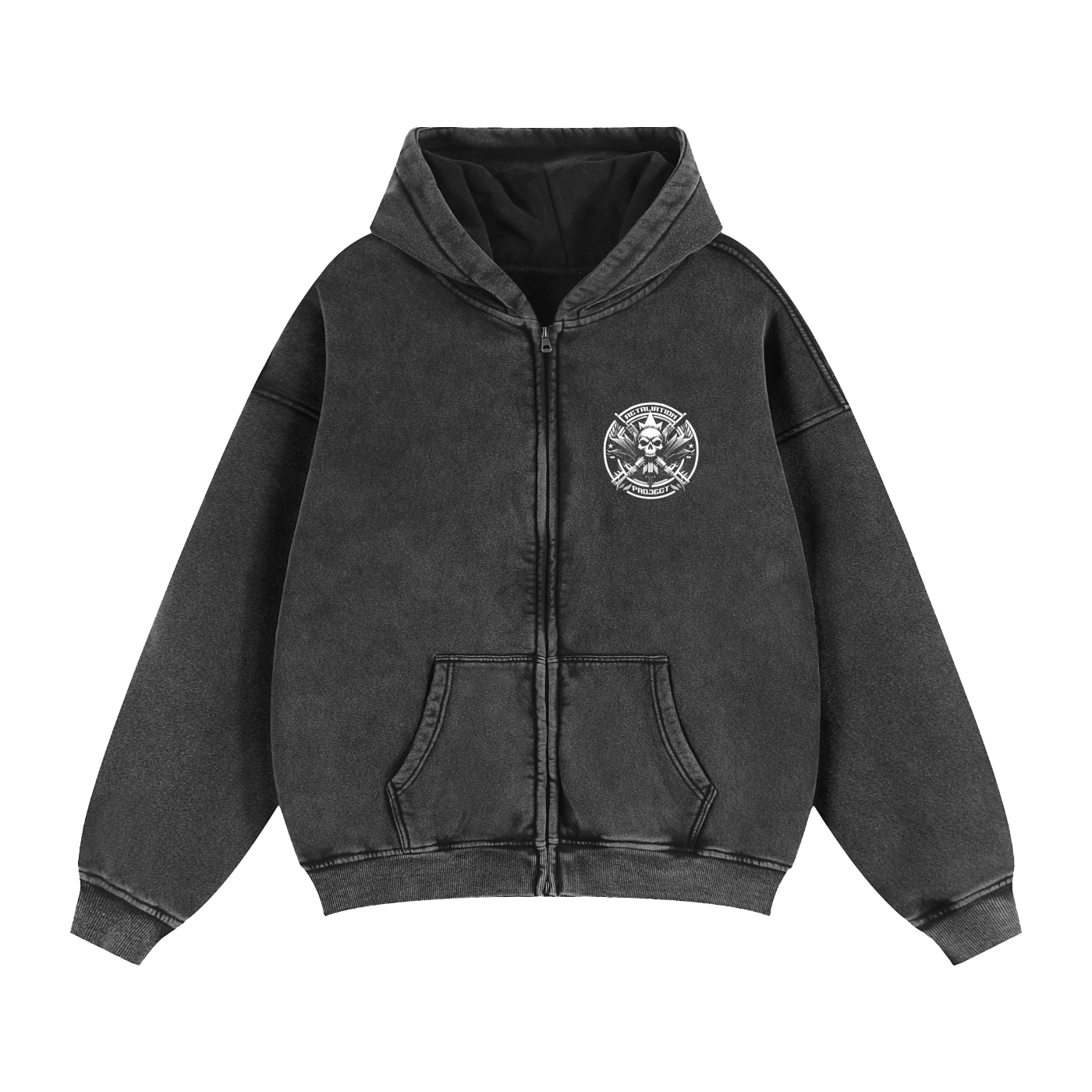 Emblem Zip-Up | Black