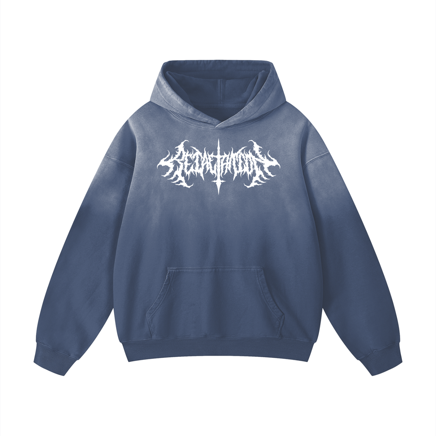 Incision Hoodie | Blue & White Sunfade
