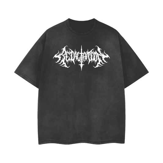 incision,tshirt,black,vintage wash