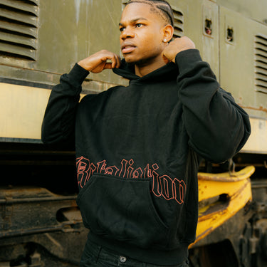 Engraved Pouch Hoodie Black & Red