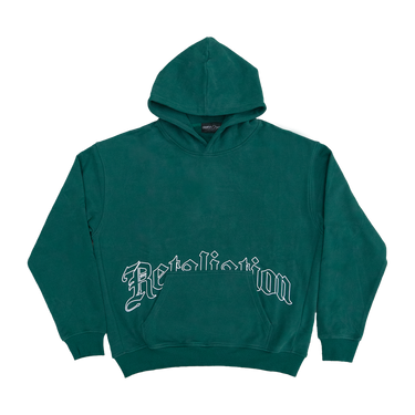 Engraved Pouch Hoodie Emerald & White