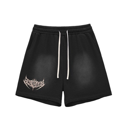 Shard Shorts | Black & Light Red