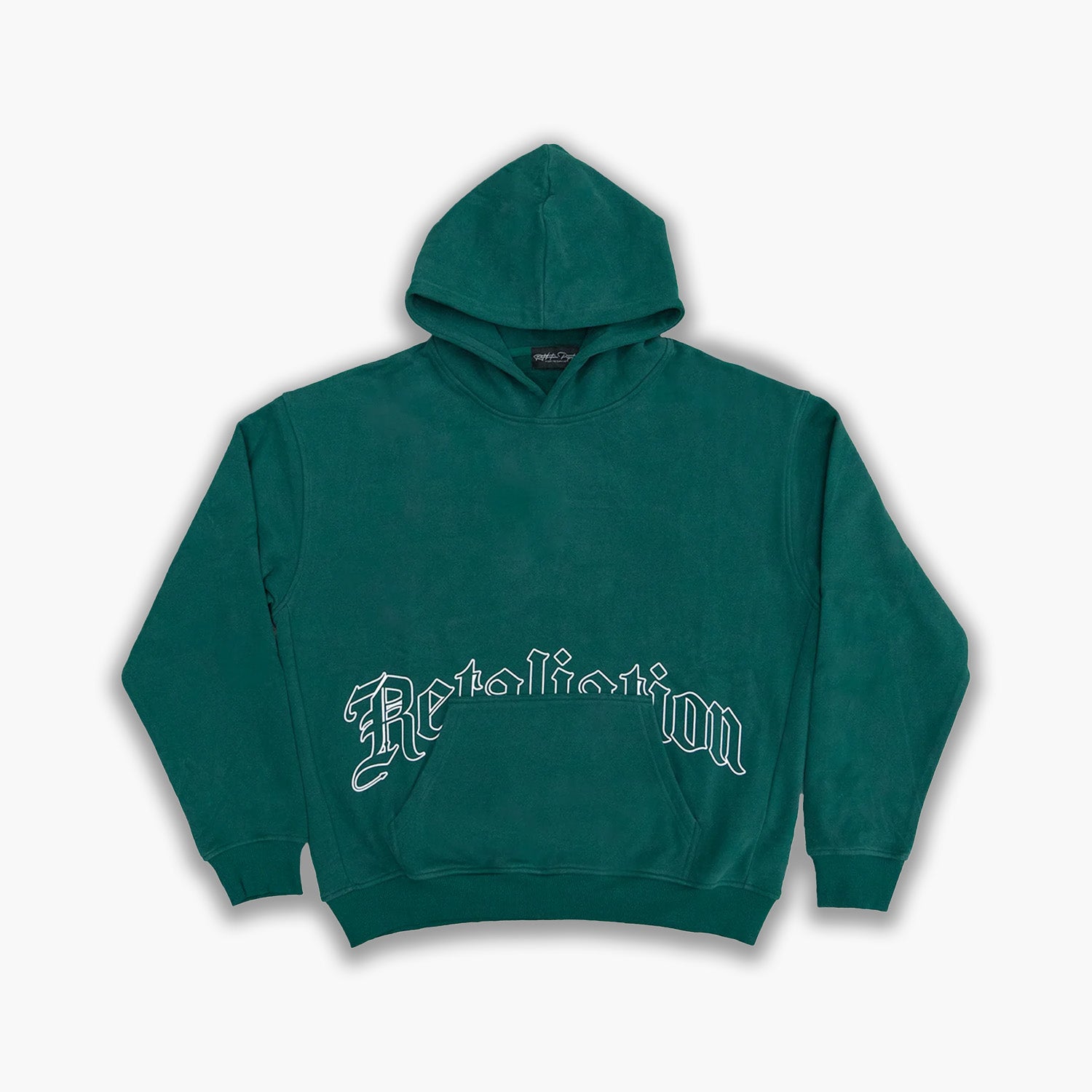 Engraved Pouch Hoodie Emerald & White