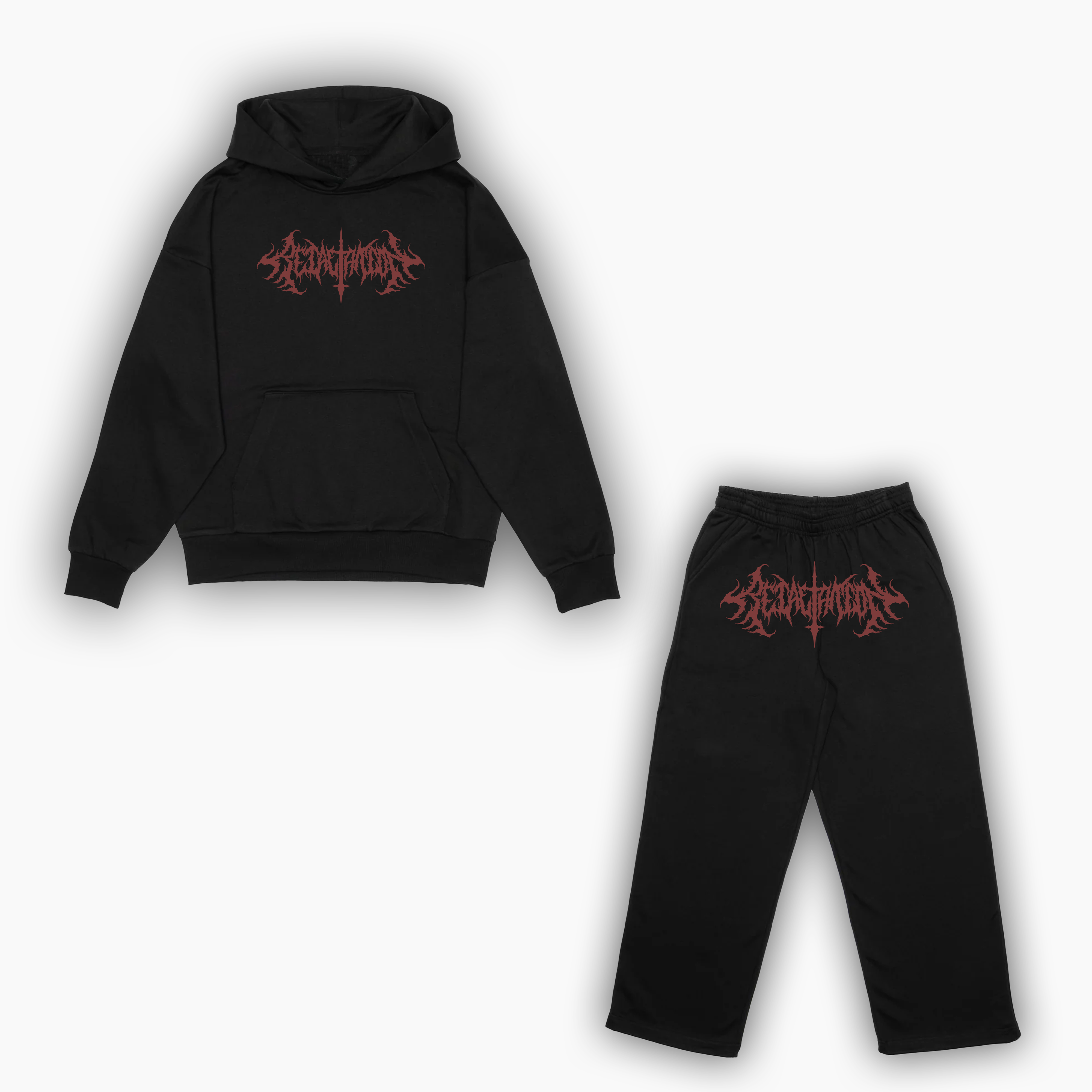 Incision Sweat Suit | Red on Black